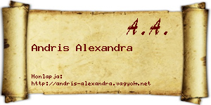 Andris Alexandra névjegykártya